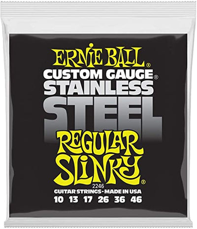 Ernie Ball Regular Slinky Stainless Steel Electric Guitar Strings, 10-46 Gauge