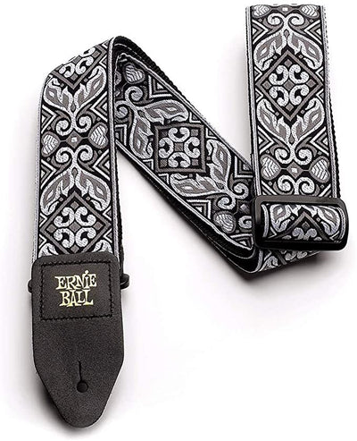 ernie ball jacquard guitar strap, tribal silver