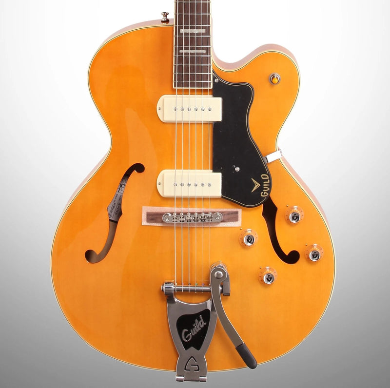 Guild X-175B Manhattan Electric Guitar, Blonde with Bigsby