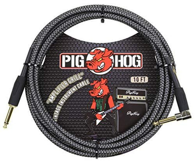 pig hog 10' guitar cable amp grill right angle pch10agr