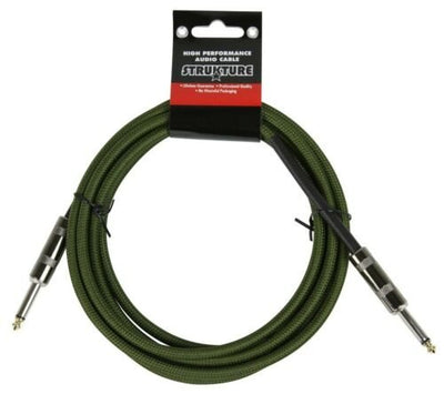 strukture sc10mg 10' instrument cable, 6mm woven, military green