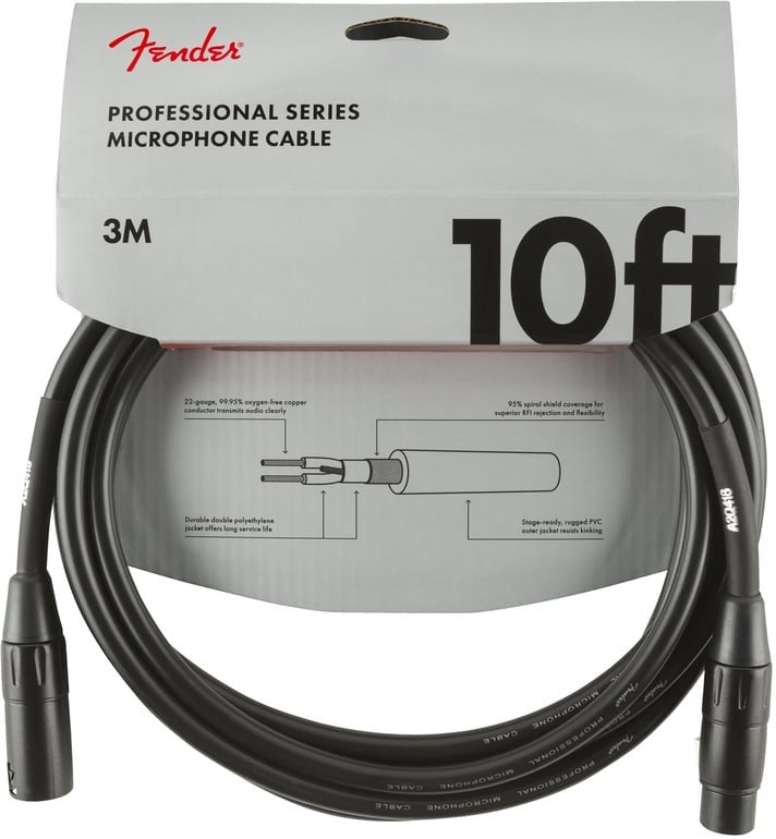 FENDER Professional Series Microphone Cable 10ft