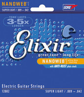 Elixir Nanoweb Coated Elec w/ Anti-Rust Super Lt.