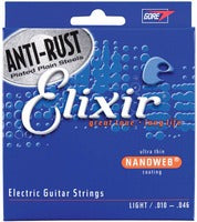 Elixir 12052 Nickel Plated Electric Guitar Strings NANOWEB. Light 10-46