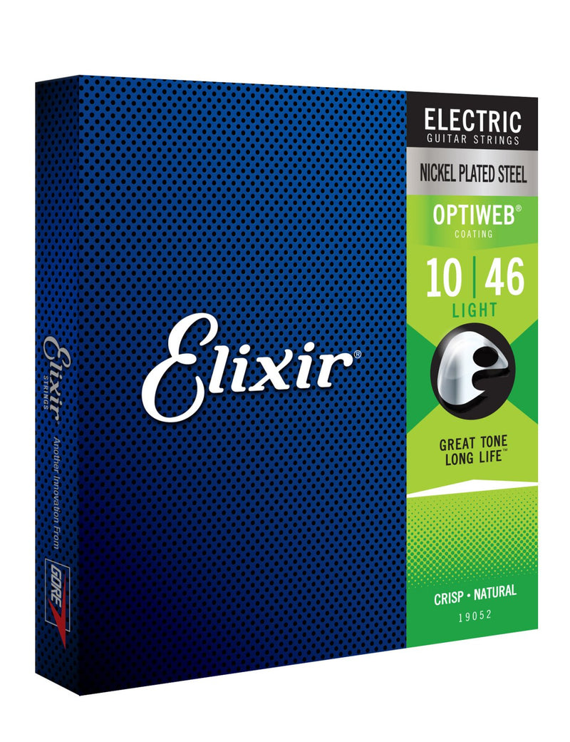 Elixir 19052 Nickel Plated Steel Electric Guitar Strings with Optiweb. Light 10-46