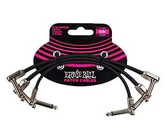 Ernie Ball 3-Pack Flat Ribbon Patch Cables 6inch