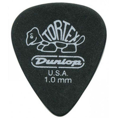 Dunlop 488P100 Tortex Standard Pitch Black Guitar Pick 1.0mm (12 Pack)