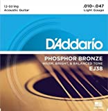 D'Addario EJ38 12-String Phosphor Bronze Acoustic Guitar Strings Light 10-47