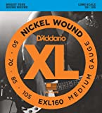 D'Addario EXL160 Nickel Wound Bass Guitar Strings Medium 50-105 Long Scale