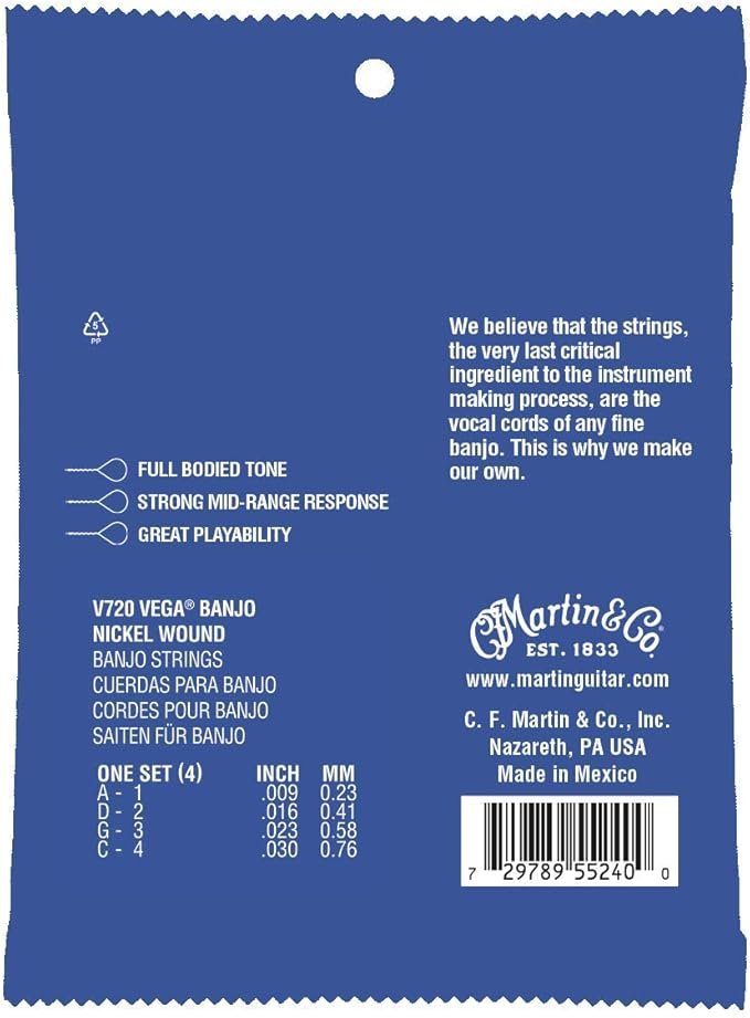Martin Vega Banjo String Set, 4 String Tenor
