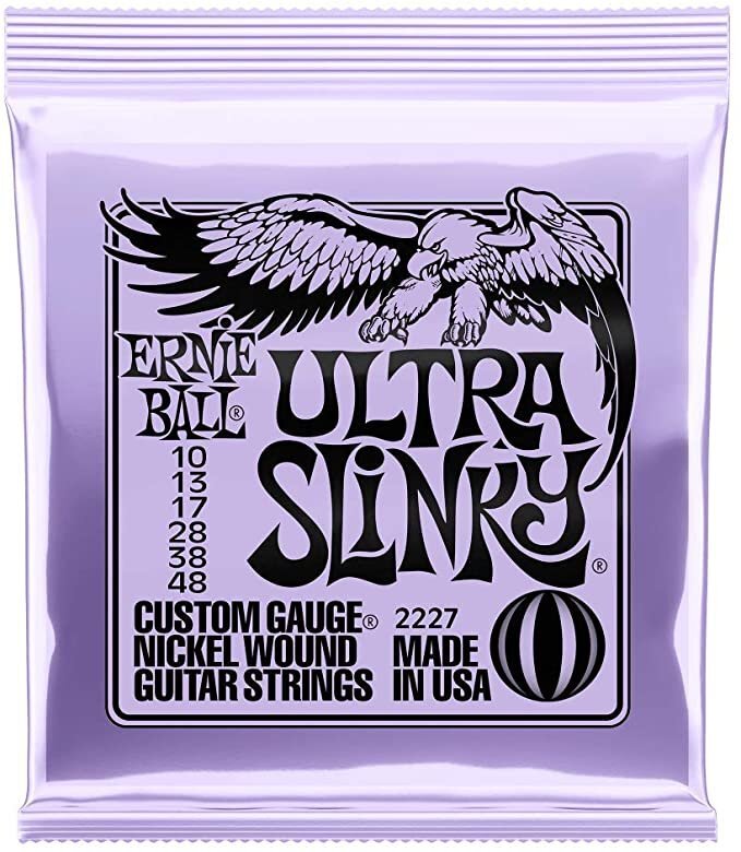 Ernie Ball Ultra Slinky Nickel Wound Electric Guitar Strings, 10-48 Gauge