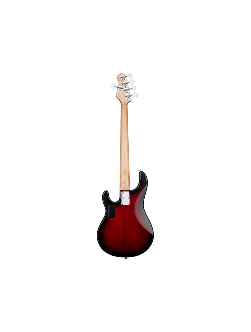 Sterling by Music Man RAY5-RRBS-R1 StingRay5 in Ruby Red Burst Satin, 5-String