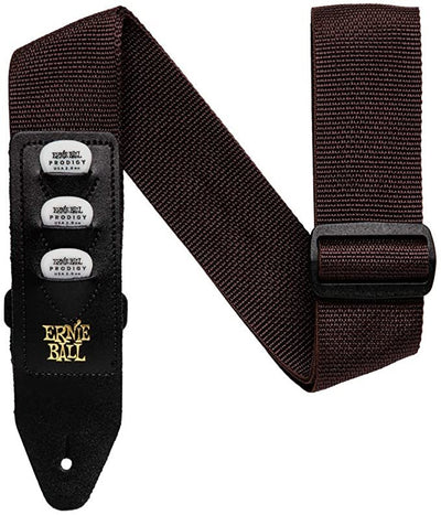 Ernie Ball Pickholder Polypro Guitar Strap, Brown