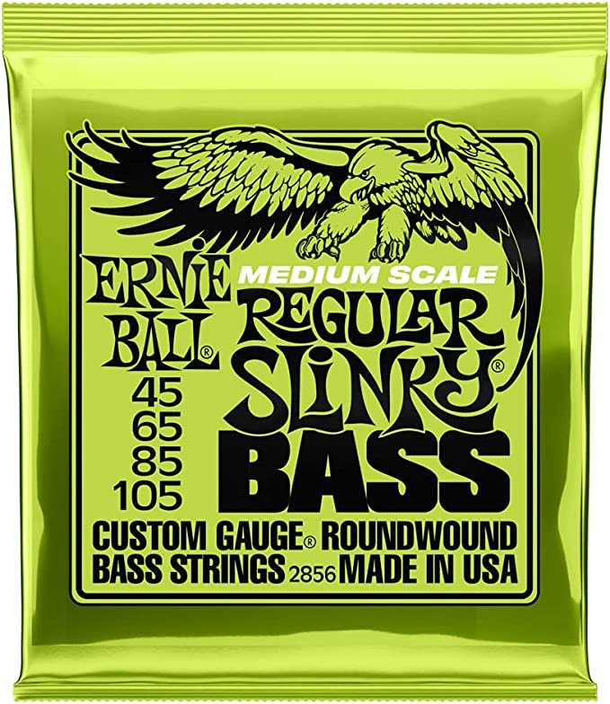 Ernie Ball Medium Scale Regular Slinky Nickel Wound Bass Guitar Strings, 45-105 Gauge