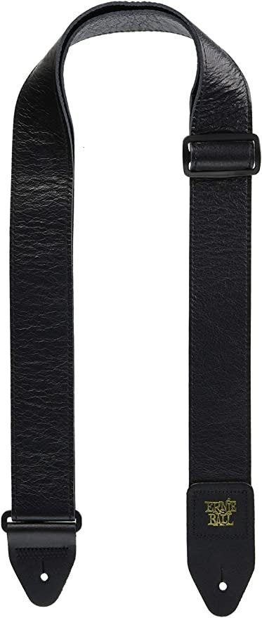 Ernie Ball Tri-Glide Italian Leather Guitar Strap, Black