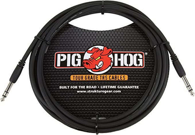 PIG HOG 10FT 1/4" TRS - 1/4" TRS CABLE