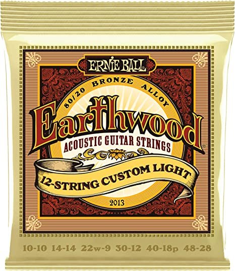 Ernie Ball Earthwood 12-String Custom Light 80/20 Bronze Acoustic Guitar Strings, 10-48 Gauge