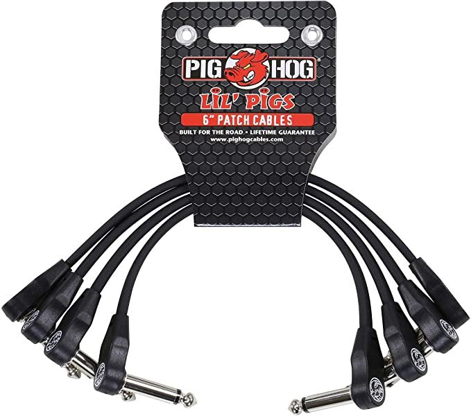 PIG HOG LIL PIGS 6IN LOW PROFILE PATCH CABLES - 4 PACK