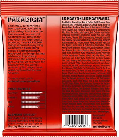 Ernie Ball Paradigm Skinny Top Heavy Bottom Slinky Electric Guitar Strings, 10-52 Gauge