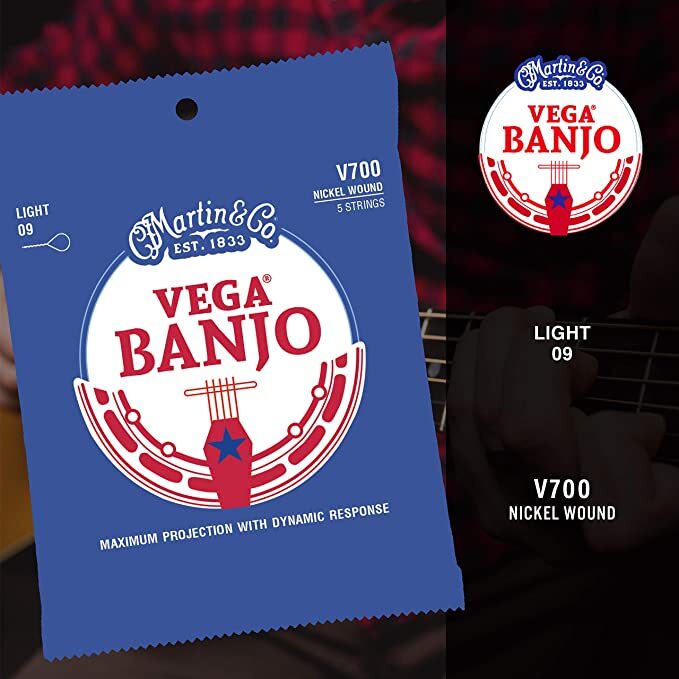 Martin Vega Banjo String Set, 5 String Light