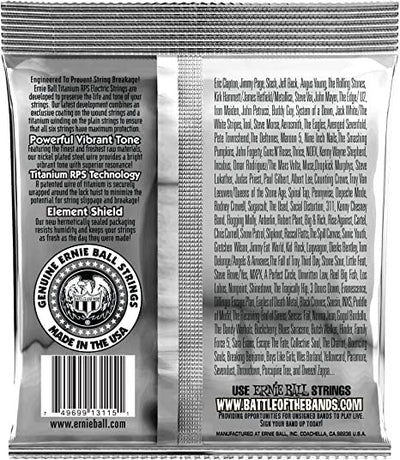 Ernie Ball Skinny Top Heavy Bottom Slinky Coated Titanium Electric Guitar Strings, 10-52 Gauge