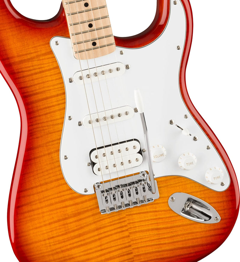 Squier Affinity Series Stratocaster FMT Electric Guitar, Sienna Sunburst, Maple Fingerboard