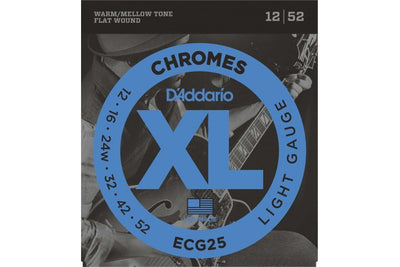 D'Addario  ECG25 Flatwound Light Gauge Electric Guitar Strings 12-52