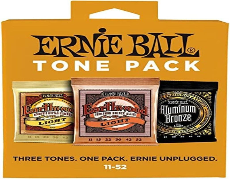 Ernie Ball Acoustic Tone Pack Light Guitar Strings, 11-52 Gauge (P03314)