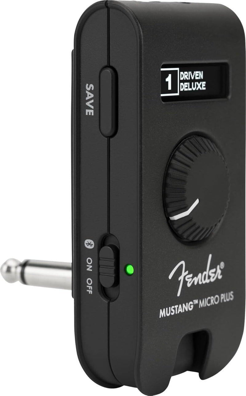 Fender Mustang Micro Plus Headphone Amplifier with Rechargeable Battery, Bluetooth Audio Streaming and 50 Amp and Effects Models