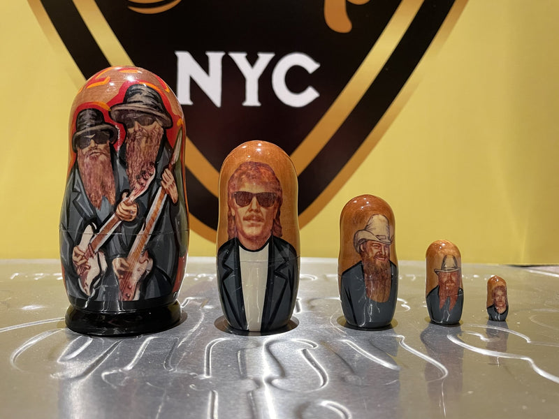Hand-Painted ZZ-Top "Matryoshka" Nesting Dolls [MEDIUM]