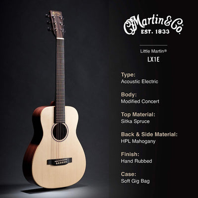 Martin Little Martin LX1E Acoustic-Electric Guitar with Gig Bag