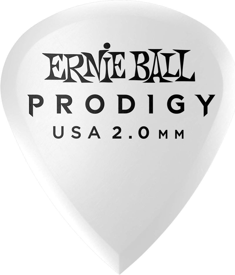 Ernie Ball P09203 Prodigy Guitar Picks, Mini, White 2.0mm, 6-pack