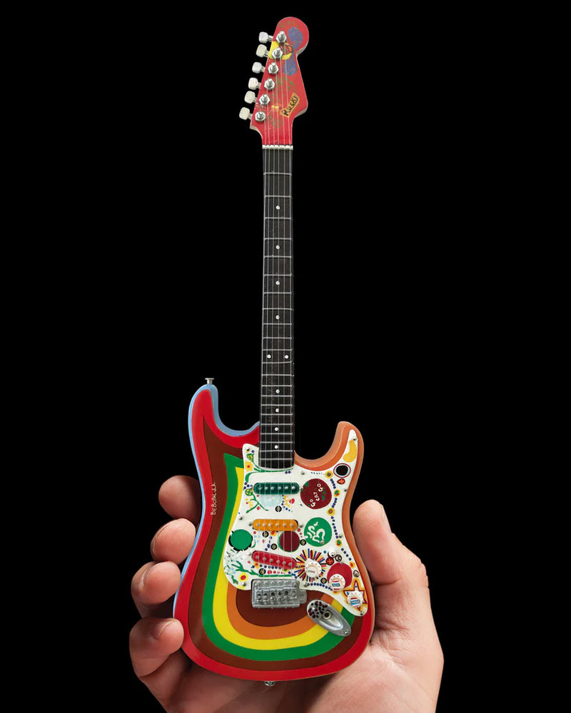 Officially Licensed George Harrison Miniature Fender™ Strat™ Rocky Design Guitar Replica - Fab Four