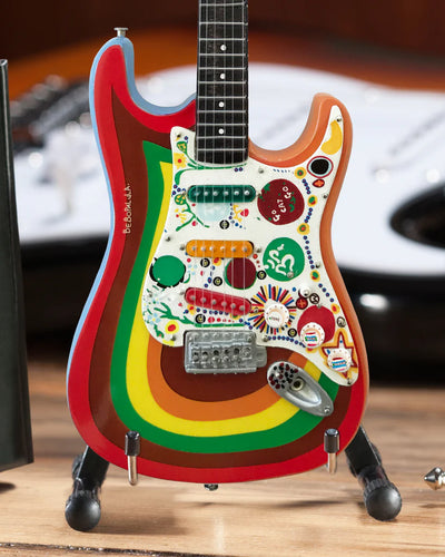 Officially Licensed George Harrison Miniature Fender™ Strat™ Rocky Design Guitar Replica - Fab Four