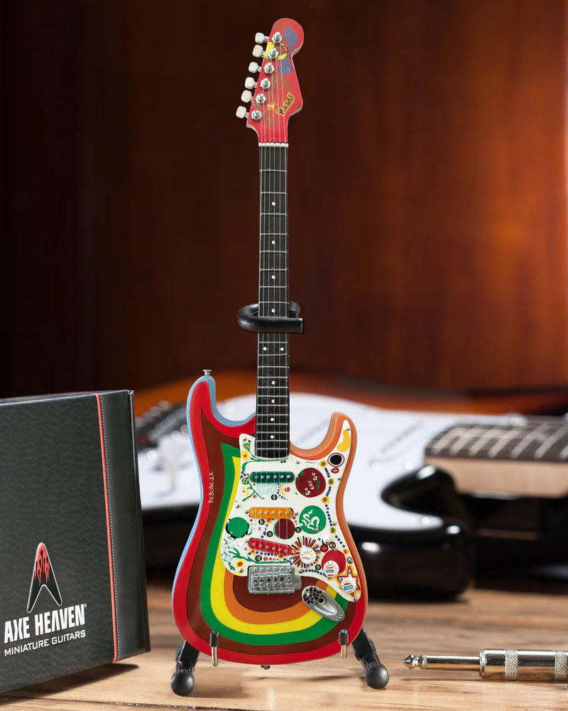 Officially Licensed George Harrison Miniature Fender™ Strat™ Rocky Design Guitar Replica - Fab Four