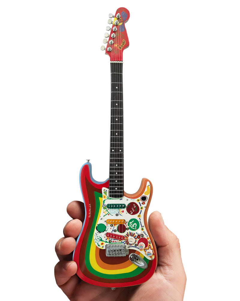 Officially Licensed George Harrison Miniature Fender™ Strat™ Rocky Design Guitar Replica - Fab Four