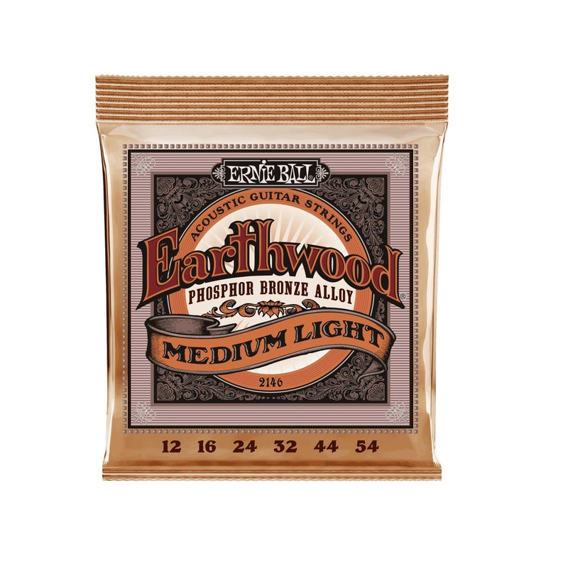 Ernie Ball Earthwood Phosphor Bronze Medium Light Acoustic Guitar Strings 12-54