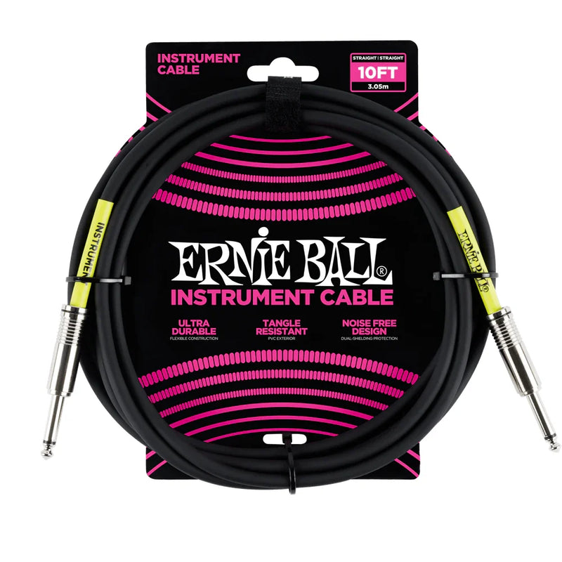 Ernie Ball Classic Instrument Cable Straight/Straight 10ft- Black