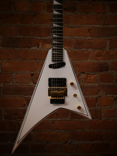 Jackson Concept Series Rhoads RR24 HS Ebony Fingerboard Electric Guitar White with Black Pinstripes