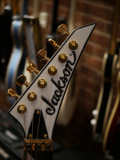 Jackson Concept Series Rhoads RR24 HS Ebony Fingerboard Electric Guitar White with Black Pinstripes