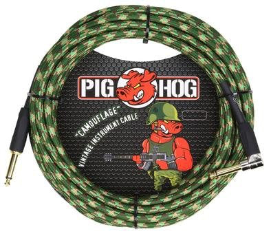 Pig Hog 10' Guitar Cable Camouflage Right Angle PCH10CFR