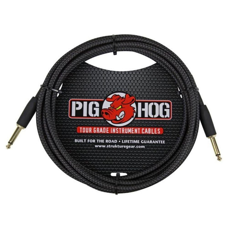 Pig Hog Black Woven Instrument Cable 10ft