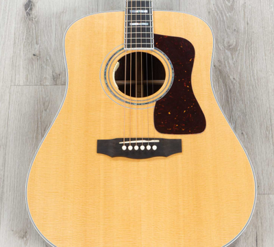 Guild D55E Acoustic-Electric Guitar, Ebony Fretboard, LR Baggs Electronics, Hard Case - Natural