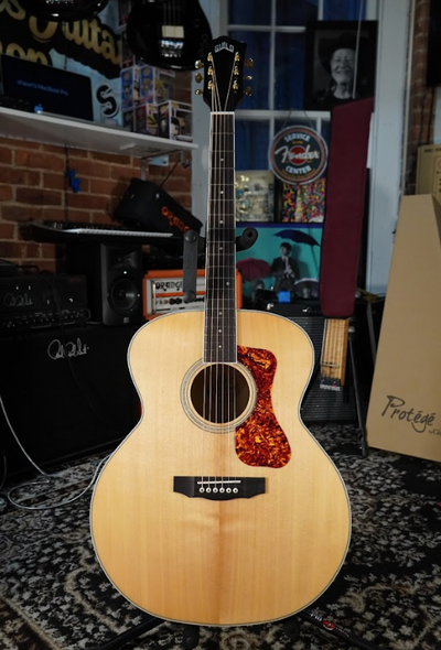 Guild Westerly F-250E Deluxe Acoustic Electric Jumbo Guitar in Natural Blonde