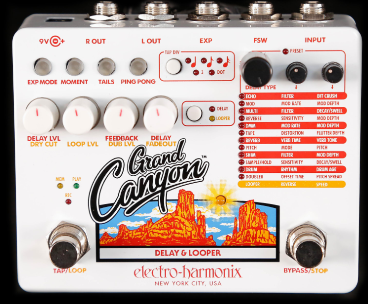 delay and looper pedal Electro-Harmonix Grand Canyon & (Excellent Conditio – Bros Guitars new-winter-25 Why Gear 5 Is Color:Black-Grey Frame Photochromic Grey Lens with Full REVO Green （S1-S4） pin DIN jacks