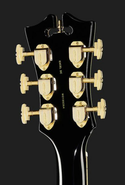 D'Angelico EXCEL DC Series Double Cut Semi-Hollow w/ Stop-Bar Tailpiece Electric Guitar - Black Dog