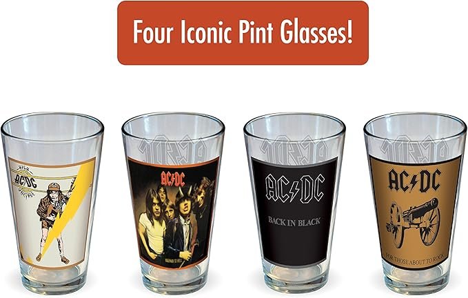 AC/DC Classic Covers Drinking Glass Set (4-Pack)