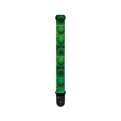 Polyester Guitar Strap Optical Art Green Orbs By D'Addario