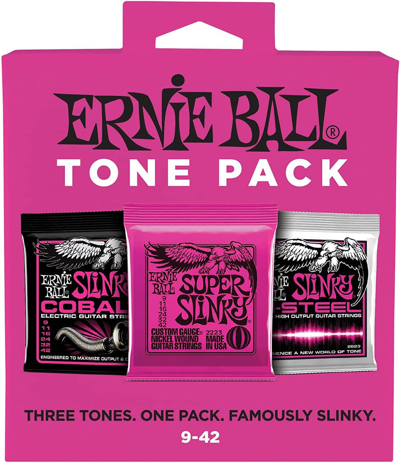 Ernie Ball Super Slinky Electric Tone Pack Guitar Strings, 9-42 Gauge (P03333)