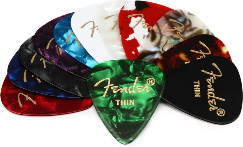 Fender 351 Celluloid Medley Picks, Thin (12)